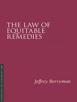 cover image of The Law of Equitable Remedies